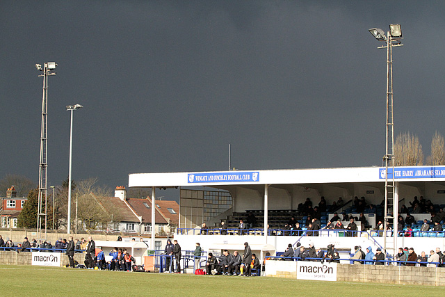 The Abrahams Stadium on a wintry afternoon.