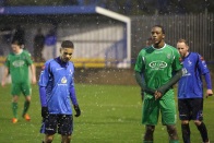 TJ and a Thamesmead player get an early shower