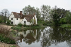 Willy Lotts Cottage and the River Stour - site of Constable's painting 'The Hay Wain'