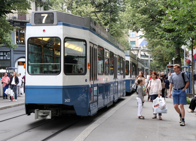 Tram on Bahnhofstrasse, Zurich